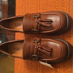 A.N.A BRAND WOMEN'S BROWN THICK HEELS SHOES SIZE 9